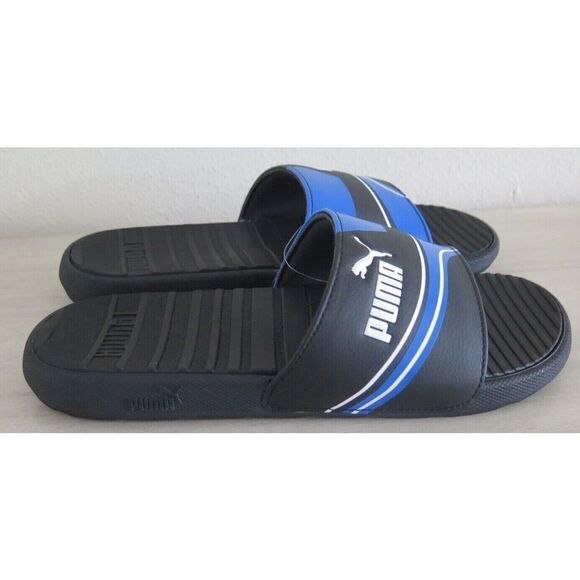 Puma 383437 03 Men's Sz 9 Puma Black/Royal Blue Cool Cat Tech Slides - Picture 8 of 11